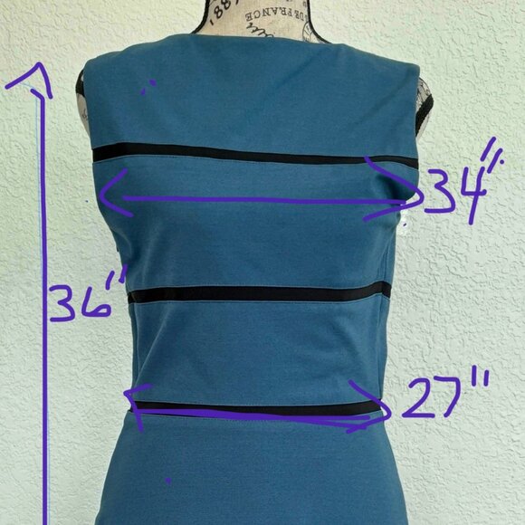 ERIN Blue Sleeveless Dress, Size 4 - Picture 3 of 6